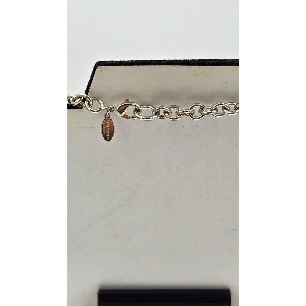 Ann Taylor Gold Tone Chain Necklace w/ Black White Beads & Rhinestone Accents - Picture 3 of 7